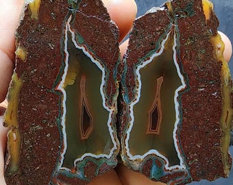 Banded Agate Pair, Turkish Healing Stone, Collectible Rocks