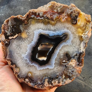 Waterline Agate, Thunder Egg, Crystal Decor, Turkish Agate Slab