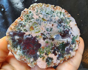 Plume Agate Pair, Multicolor Rough Agate Stone, Lapidary Slabs, 석영