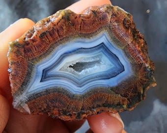 Banded Agate Pair, Geode, Unpolished Collectible Mineral Specimen, Energy Stone, Unpolished Agate, Lapidary Rough, Collectible Rock
