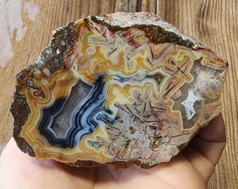 24.7 oz (701 gr) Banded Agate Pair, Agate Specimen, Agate Rough, Lapidary, Unpolished Agate, Pseudomorph Agate, Cabbing Rough, Floater Agate