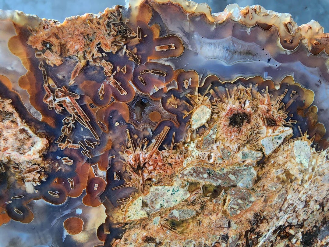 3.1 Lbs (1.42 Kg) Unpolished Agate Slab, Decor Stones, Large Agate Slab ...