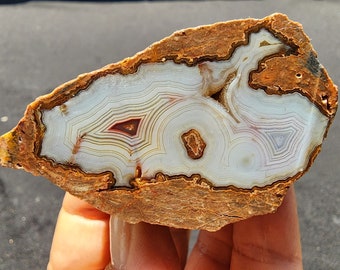 Turkish Banded Agate Halves, Red Agate Pair, Collectible Rock