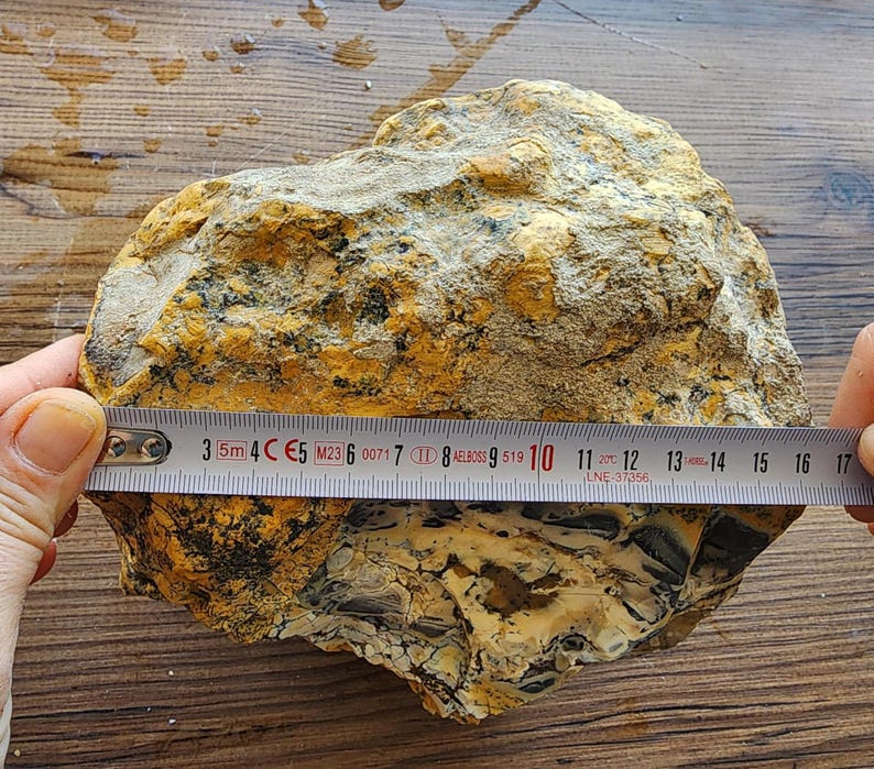 Large Opal Specimen, Large Yellow Opal, Dendritic Opal Rough, Dendrite Opal Rough, 수지상 오팔, Lapidary, Raw Dendritic Opal