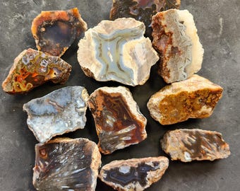 Agate Slabs, Lapidary Cabbing Slices (3.1 lbs)