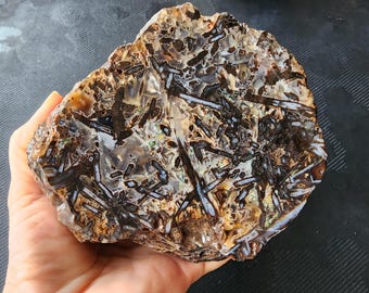 2.2 lbs (1 kg) Big Agate Slice, Tube Agate Half, Large Agate Half, Tube Agate, 마노 슬라이스, Big Agate Stone, Large Agate Slice, Tube Agate Rough