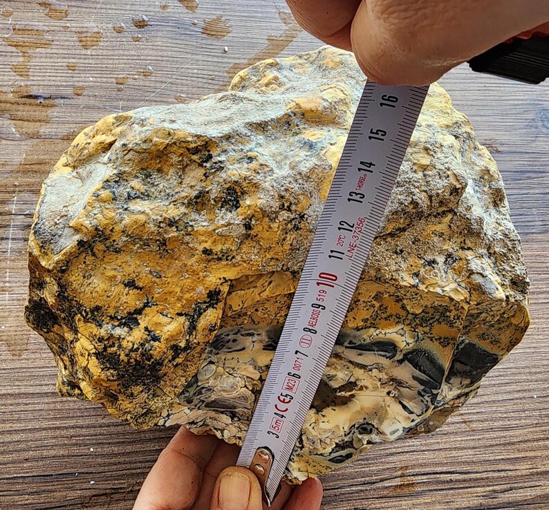 Large Opal Specimen, Large Yellow Opal, Dendritic Opal Rough, Dendrite Opal Rough, 수지상 오팔, Lapidary, Raw Dendritic Opal