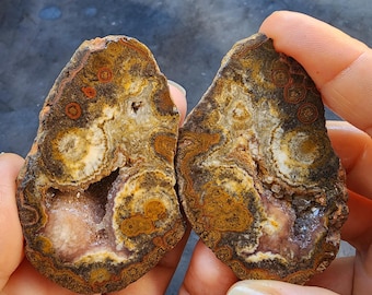 Almus Agate Pair,Unpolished Agate, Druzy Agate, Rough Agate, Healing Stone