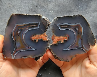 Banded Agate Pair, Collectible Thunder Egg, Unpolished Turkish Agate