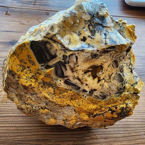 Large Opal Specimen, Large Yellow Opal, Dendritic Opal Rough, Dendrite Opal Rough, 수지상 오팔, Lapidary, Raw Dendritic Opal
