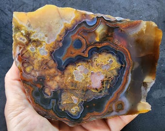 Multicolor Agate Slab, Decorative Rock, Geode, 玛瑙, めのう, Botryoidal Agate