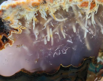 11.6 oz (329 gr) Agate Pair with Curvy Tubes, Rough Rock for Lapidary, Collectible Agate, Cabbing Rough, Rocks for Making Jewelry, Lapidary
