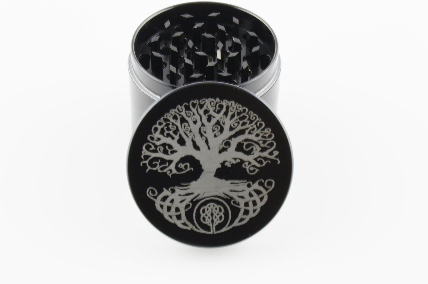 Tree of Life Herb Grinder 4 Piece Premium Etched Grinder Titanium Grinder  Large Grinder 2.5 Wide Original Art Swag Gear Gift Box 