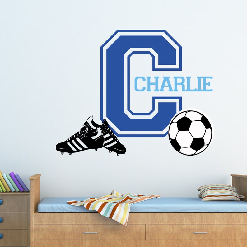 Personalised Footballs Soccer Balls Any Name Vinyl Wall Sticker Decal Any Room