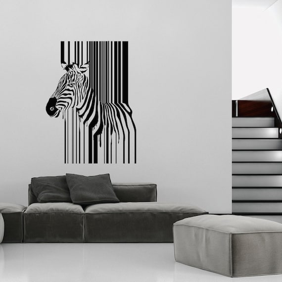 Amazing Art Wall Decals Wall Stickers Barcode Zebra Many colours New!