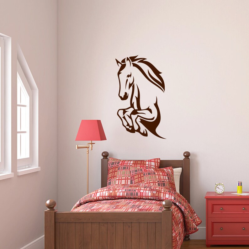 Prancing Horse Design Wall Art Sticker Bedroom Playroom Tack Room Wall Sticker Decal