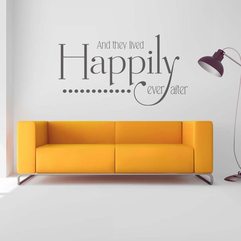 And They Lived Happily Ever After Personalized Names Date Sign Wedding Gift Established Sign Just Married Vinyl Wall Decal Sold By Decal Drama On Storenvy