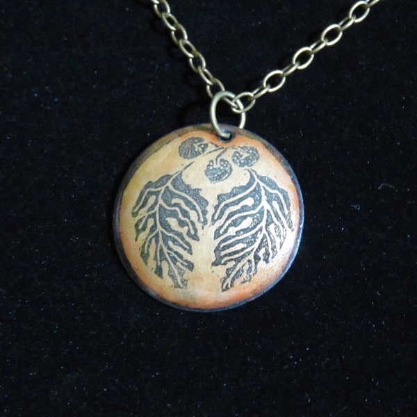 Breadfruit Enamel Pendant Hawaiian Ulu