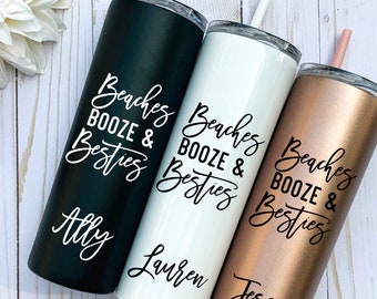 Beach Cup, Beaches Booze Besties, Girls Weekend, Girls Trip, Girls Getaway, Customizable Tumblers, Personalized Tumblers, Vacation Tumblers