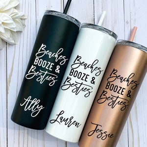 Beach Cup, Beaches Booze Besties, Girls Weekend, Girls Trip, Girls Getaway, Customizable Tumblers, Personalized Tumblers, Vacation Tumblers