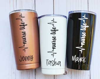 Personalized Nurse Tumbler: Stainless Steel Travel Coffee Mug