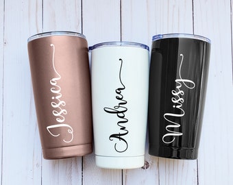 Personalized Stainless Steel Travel Mug, Bridesmaid Gift