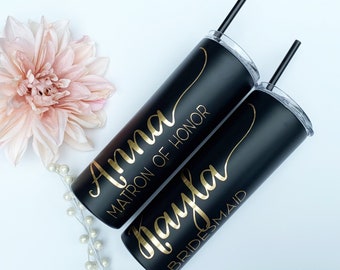 Bridesmaid cups, Bridesmaid Tumbler, Personalized Tumbler, Stainless Steel Tumbler, Bridal Party Tumbler, Bridesmaid Gift