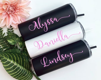 Stainless Steel Tumbler, Personalized, Bridesmaid Gift, Maid of Honor gift, Bride water bottle, Bridesmaid Cups