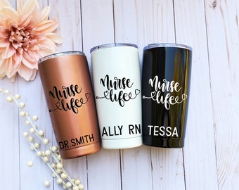 Personalized Nurse Tumbler: Stainless Steel Travel Coffee Mug