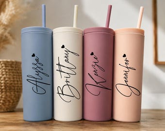 Personalized Bridesmaid Tumbler, Custom Wedding Party Cup, Maid of Honor Gift