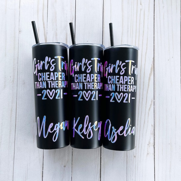 Girls Trip Tumbler: Personalized Stainless Steel Vacation Tumblers