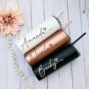 bridesmaid gifts personalized, bridesmaid tumbler, bridesmaid gifts, personalized drinkware, custom tumblers, custom tumbler with lid