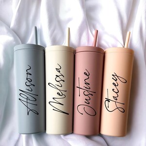Personalized Bridesmaid Tumbler: Custom Name, Wedding Party Favor