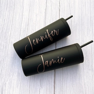 Personalized Bridesmaid Tumbler: 18oz Matte Acrylic Skinny Tumbler