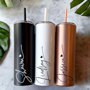 Custom Tumbler with Name – Bridesmaid Proposal Gift, Wedding Party Cups, Bachelorette Favors
