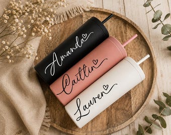 Personalized Bridesmaid Tumbler, Custom Wedding Party Cup, Maid of Honor Gift