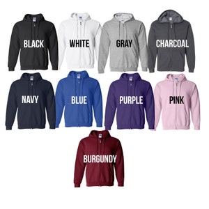 Monogrammed Zip Up Hoodie, Personalized Zip Up Hoodie, Monogrammed Zip Up Sweatshirt, Personalized Sweatshirt image 2