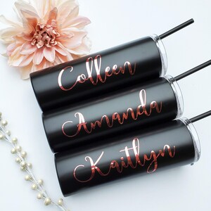 Personalized Bridesmaid Tumbler: Stainless Steel Wedding Party Gift