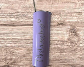 Laser Engraved Teacher Tumbler, Personalized Stainless Steel Teacher Gift