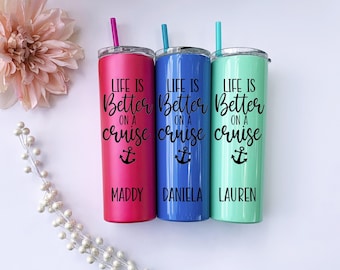 Personalized Cruise Tumbler: Stainless Steel Vacation Cup