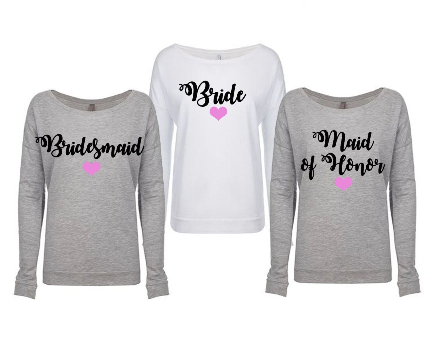 Bridesmaid Sweatshirts Bridal Party Sweatshirts 3/4 sleeve Etsy