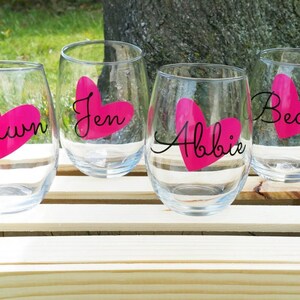 Personalized Wine Glasses, Bridesmaid Wine Glasses, Girls Night Out
