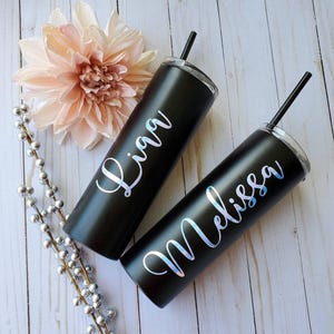 Personalized Bridesmaid Tumbler: Stainless Steel Wedding Party Gift