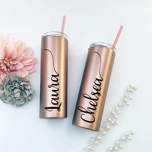 Personalized Bridesmaid Tumbler: Stainless Steel Bridal Party Gift
