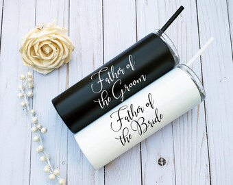 Father of the Bride/Groom Tumbler, Personalized Stainless Steel Travel Mug