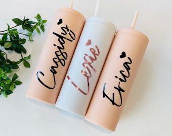 Custom Personalized Name Tumbler | Girl's Trip Tumbler | Cup Straw | Bridesmaid Gift | Wedding | Mothers Day | Birthday Cup