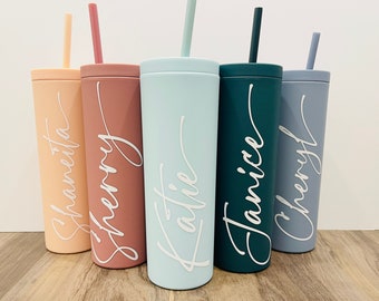 Custom Personalized Name Tumbler Girl's Trip Tumbler Cup Straw Bridesmaid Gift Wedding Mothers Day Birthday Cup maid of honor wedding party