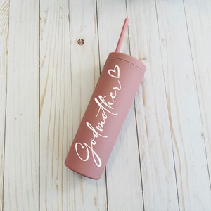 godmother gift, godmother christmas gift, auntie birthday gift, birth announcement tumbler,  auntie gift, christmas gift