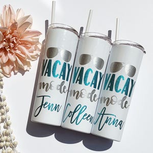 Custom Name Tumbler for Vacation – Travel Cup, Girls Trip Gift, Beach Tumbler, Summer Drinkware