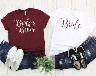 Brides Babes Shirt, Maroon, Bachelorette Party Shirt, Babe of Honor Shirt, Bride Shirt, Bridesmaid Gift, Bridesmaid Shirt, Wedding Party